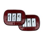 Competition Leather Number Holder 3 Digit for bridles and Saddle pads with Crocco Patent (Red)
