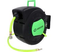 Competition Signal Compressed Air Hose Reel Diameter 12.5 mm x 15 m | Powered by KS Tools, Automatic Retraction, 180° Swivel, Kink Resistant Hybrid Hose, 1.5 m Connection Hose, Wall Mount