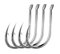Competitive Fishing Hooks, 300 Pcs High Carbon Steel Barbed Hooks with Black Nickel Plating, Flat Forged Ocean Rock Amusement(6#)