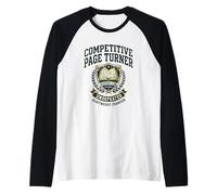 Competitive Page Turner Reading is My Favorite Sport Badge Raglan Baseball Tee