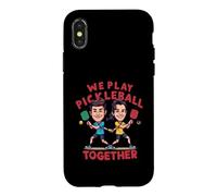Competitive Pickleball Couple Funny Mixed Doubles Case for iPhone X/XS