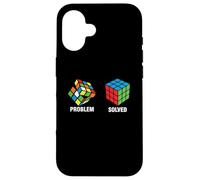 Competitive Puzzle-Cube Problem & Solved Speed Cubing Case for iPhone 16