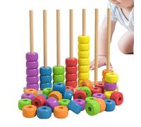 Competitive Tabletop Brain Teaser - Stack Color Game, Colour Stack Match Games with Rack, Stacking Ring Color, Rainbow Circle Colors Sorting, Brain Teaser for Children's Game, Tabletop Brains Teasers