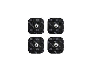 Compex | Bag of 4 Black Electrodes 5x5 cm with 1 Snap connector | Compatible electro muscle stimulators Wired and Wireless