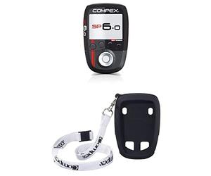 Compex SP 6.0 Wireless Muscle Stimulator Unisex Adult Protection Sleeve Wireless Remote With Lanyard - Black, N/A