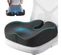 Comphekept Seat Cushions for Office Chairs & Hip Pain Relief, Extra-Dense Coccyx Cushion with Sciatica Support, Ergonomic Design for Desk Chair, Car, Wheelchair, All-Day Comfort (Black)