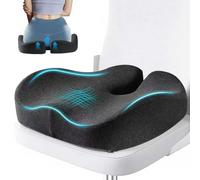 Comphekept Seat Cushions for Office Chairs & Hip Pain Relief, Extra-Dense Coccyx Cushion with Sciatica Support, Ergonomic Design for Desk Chair, Car, Wheelchair, All-Day Comfort (Black)