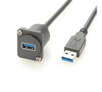 Comphic D Type USB 3.0 Male to Female Extension Cable Type A XLR Panel Mount Convertor USB A Chassis Flange Coupler Cable