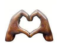 Comphic Heart Gesture Sculpture Hand Gesture Statue Resin Sculpture Ornament Lovers Dining Table Decoration Accessories