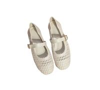 Compilation Temperament Retro Women's Shoes Soft Sole Mary Jane Shoes,Beige,4.5 UK