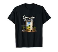 Compile The Code Programmer Adulting Humor Typewriter T-Shirt