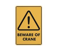 Compladeta Caution Beware Of Crane Sign 8""X12"" Rust Free Aluminum Signs Outdoor, Metal Tin Sign For Home, Business, Yard