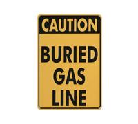 Compladeta Caution Buried Gas Line Sign Outdoor Signs Aluminum 12X8 Inch Uv Ink Printed For House And Business