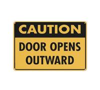 Compladeta Caution Door Opens Outward Sign Metal Signs 12X8 Inch Rust Free Aluminum,Uv Ink Printing,Durable/Weatherproof Outdoor For Home