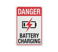 Compladeta Danger Battery Charging Sign 8X12 Inch Rust Free Aluminum Easy To Read & Sturdy Keep Out Outdoor Metal Signs For Home Farm Yard