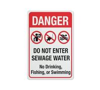 Compladeta Danger Do Not Enter Sewage Sign Outdoor Signs Aluminum 12X8 Inch Uv Ink Printed For House And Business