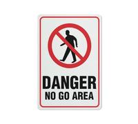 Compladeta Danger No Go Area Sign Funny Decor For House Door Office Business Yard,Metal Aluminum Rust Free Sign - 12"" X 8"", Pre-Drilled Holes, Weather Resistant