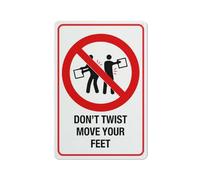 Compladeta Don’T Twist Move Your Feet Sign For Business 8""X12"" Rust Free Aluminum Uv Printed,4 Pre-Drilled Holes.Durable/Weatherproof