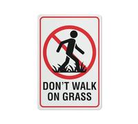 Compladeta Dont Walk On Grass Sign 12X8 Inch Tin Sign Great For Garden And Yard Wall Decor