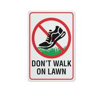 Compladeta Dont Walk On Lawn Sign 12 X 8 Inch Metal Sign, Rustproof Aluminum, Multicolor