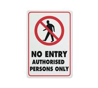 Compladeta No Entry Authorised Persons Only Sign Warning Tin Sign Home Kitchen Farm Garden Garage Wall Decor 12X8Inch