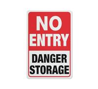 Compladeta No Entry Danger Storage Sign Signs Outdoor, Uv Printed Aluminum 12 X 8 In, Weatherproof And Security Signs For Home Or Business