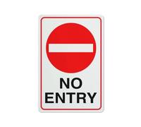 Compladeta No Entry Traffic Funny Decor For House Door Office Business Yard,Metal Aluminum Rust Free Sign - 12"" X 8"", Pre-Drilled Holes, Weather Resistant