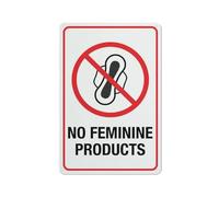 Compladeta No Feminine Products Sign 12X8 Inch Tin Sign Great For Garden And Yard Wall Decor