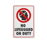 Compladeta No Lifeguard On Duty Sign Signs Outdoor, Uv Printed Aluminum 12 X 8 In, Weatherproof And Security Signs For Home Or Business