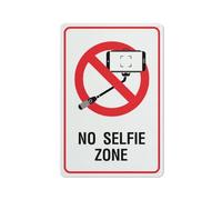 Compladeta No Selfie Zone Sign 12”X8” Metal Signs Aluminum Sign Pre-Drilled Holes For Easy Mounting Indoor Or Outdoor Use For Fence Door Or Gate