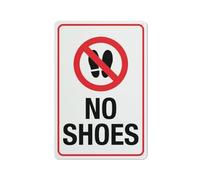 Compladeta No Shoes Sign 8X12 Inch Rust Free Aluminum Easy To Read & Sturdy Keep Out Outdoor Metal Signs For Home Farm Yard