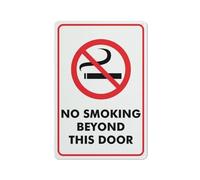 Compladeta No Smoking Beyond This Door Sign 8 X 12 Inches Rust Free Aluminum - Uv Protected, Waterproof, Weatherproof And Fade Resistant - 4 Pre-Drilled Holes