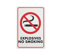 Compladeta No Smoking Explosives Sign For Business 8""X12"" Rust Free Aluminum Uv Printed,4 Pre-Drilled Holes.Durable/Weatherproof