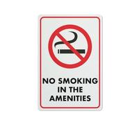 Compladeta No Smoking In Amenities Sign 12 X 8 Inch Metal Sign, Rustproof Aluminum, Multicolor