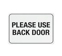 Compladeta Please Use Back Door Sign For Business 8""X12"" Rust Free Aluminum Uv Printed,4 Pre-Drilled Holes.Durable/Weatherproof