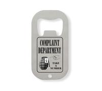 Complaint Department Take A Number Funny Grenade Graphic Stainless Steel Bottle Opener Silver