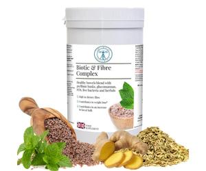 Complementary Supplements - Biotic & Fibre Complex - Probiotic, Prebiotic & High Fibre Powder for Gut Health, Digestive Support & Bowel Regularity - Psyllium Husk, Glucomannan, & L-Glutamine - 180g