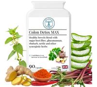 Complementary Supplements - Colon Detox MAX Strength - Herbal Digestive Reset & Bowel Support - Rhubarb & Aloe Vera Complex - 90 Capsules