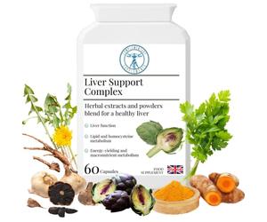 Complementary Supplements - Liver Support Complex - Liver and Gallbladder Health Formula - Traditional Herbal Blend - Artichoke, Dandelion, Burdock, Flax Seed - 60 Capsules