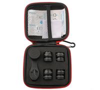 Complete 10-in-1 Cell Phone Lens Kit Including Fisheye Wide Angle Telephoto Kaleidoscope CPL Star Radial Flow Filters for Most Smartphones - 17mm Aluminum Alloy Black