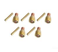 Complete 10 Piece TIG Gas Lens Short Chuck Body Kit for WP9/20/25 Oblique Electrode Clamps and Small Mesh Connectors (2.4mm)