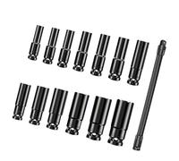 Complete 14PCS Socket Wrench Set with 350mm Flexible Extension Rod Ideal for Automotive and Home Projects Compact Moment Socket Set