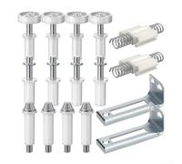 Complete 16 Piece Top Pivot Kit for Folding Cabinet Doors with Adjustable Brackets and Secure Anchoring Points for Easy Installation