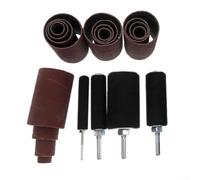 Complete 20 Pcs Sanding Drum Set Featuring 4 Rubber Cores And 16 Abrasive Rolls In 80 And 120 Grit For Use With Rotary Drills To For Contour Shapes Buff Holes And Polish Soft Hard Materials For Diy