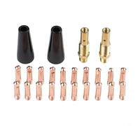 Complete 24 Piece MIG Welding Nozzle Set with Gasless Flow Core Technology, Includes Essential Replacement Parts