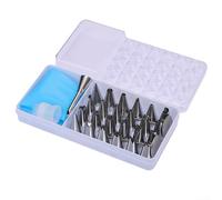 Complete 28-Piece Piping Nozzle Set with Stainless Steel Tips and Connector for Baking and Pastry Decoration Tasks