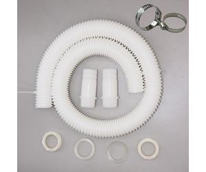 Complete 32mm Water Butt Connector Pipe Link Fittings Kit In White Plastic With Sealing Rings And Hose Clamps For Secure Rainwater Collection Storage And Garden Lawn Irrigation Applications