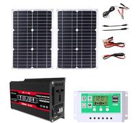Complete 4000W Solar Power Kit with 50W Panel and Two Ports, Ideal for Outdoor and Marine Use(Black)