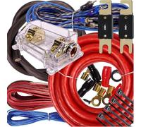Complete 5000W to 8000W Gravity 0 Gauge Amplifier Installation Wiring Kit Amp PK2 0 Ga Red - for Installer and DIY Hobbyist - Perfect for Car/Truck/Motorcycle/RV/ATV