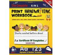 Complete 6 in 1 Print Handwriting Workbook for Kids: Master Penmanship Skills with Science facts, Silly jokes, Brain teasers and Fun Writing Prompt ... Christmas or Birthday gift! Ages 8-12